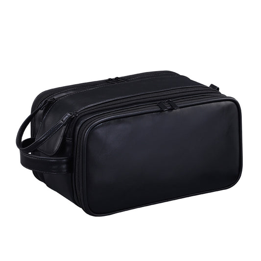 Javrenlo Vintage-Style PU Leather Toiletry Bag with Wet/Dry Storage - product image 1