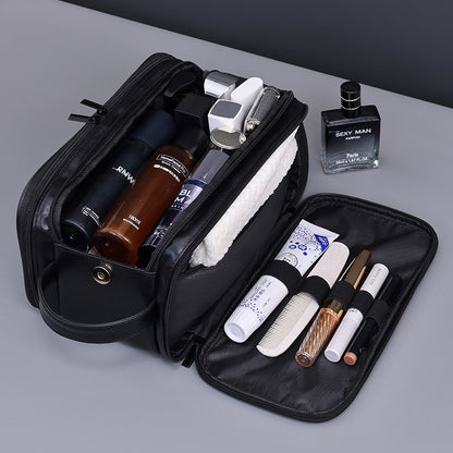 Javrenlo Vintage-Style PU Leather Toiletry Bag with Wet/Dry Storage - product image 2